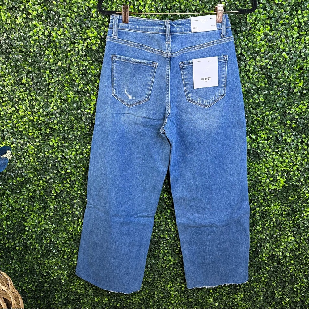 Nwt Olivia wide leg vervet distressed denim nwt - Picture 3 of 15